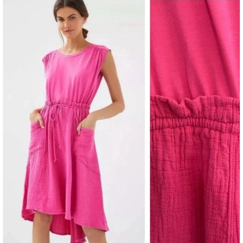 Daily PRACTICE Anthropologie NEW Everyday Tee Dress XS Raspberry Rose Hot Pink